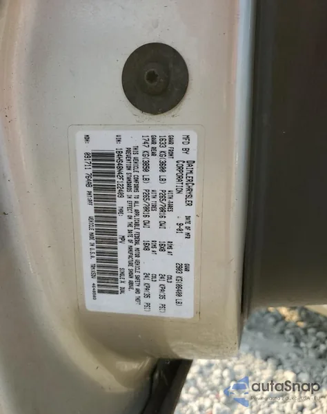 2002 Dodge Durango Slt из США, поврежденный, VIN 1B4HS48N42F122409